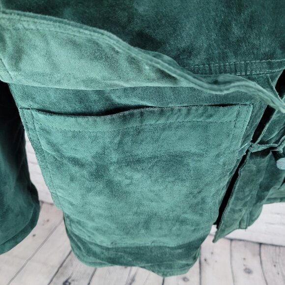 Adventure Bound By Wilson's Green Genuine Suede Heavyweight Coat Size Medium M - Picture 9 of 16